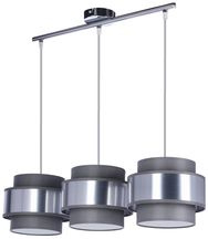 Lampa wisząca z abażurami Hare chrom szary+srebrny potrójna do jadalni