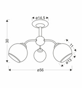 Lampa sufitowa Marinen ze szklanymi kloszami 3-punktowa do salonu