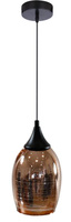 Lampa wisząca Marina szklany klosz miedziany do salonu 1-punktowa E27