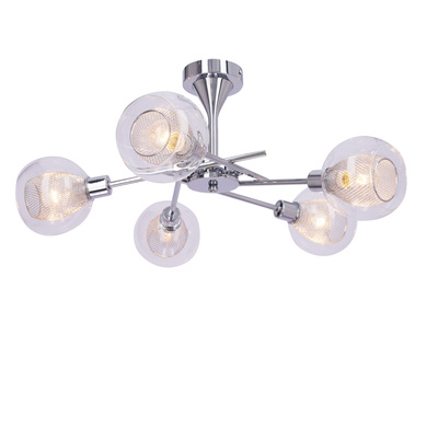 Lampa sufitowa Ozzo ze szklanymi kloszami regulowana 5-punktowa do salonu
