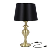 Lampka nocna Prima metalowa złota z czarnym abażurem E27