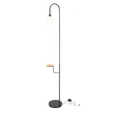 Lampa podłogowa Vanity z półką do salonu z kloszem E27 IP20