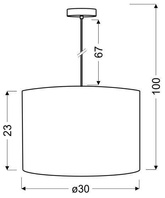 Lampa wisząca z abażurem Summer biała tkaninowa klasyczna E27 do salonu