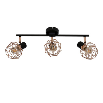 Lampa sufitowa Acrobat listwa ze szklanymi kloszami regulowana 3-punktowa