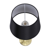 Lampka nocna Prima metalowa złota z czarnym abażurem E27