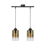Lampa wisząca Aspra podwójna szklane klosze bursztynowe do kuchni i jadalni