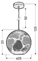 Lampa wisząca Sfinks kula metalowa ażurowa brązowa do salonu E27