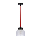 Lampa wisząca Liverpool Ledea szklana klosz 15 cm czerwony kabel 1xE27 do kuchni