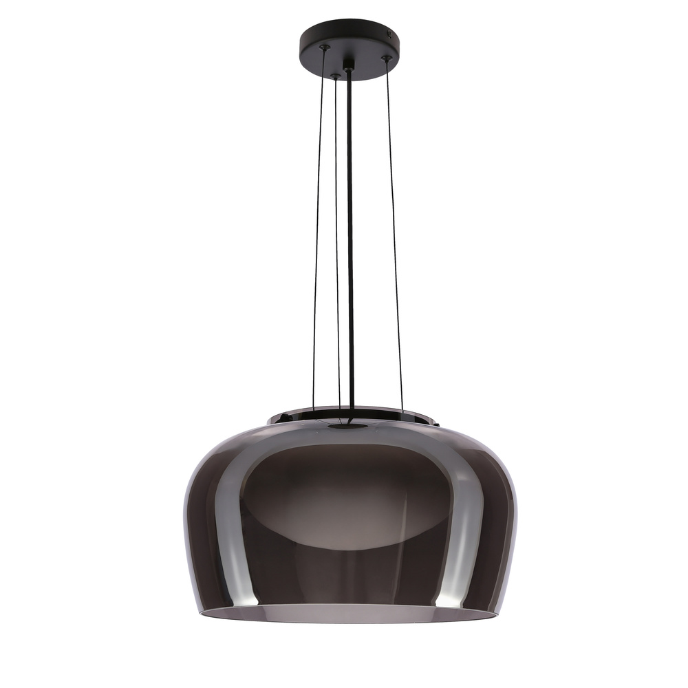 Lampa wisząca Insieme 38 szklana nad stół do salonu z dymionym kloszem
