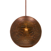 Lampa wisząca Sfinks kula metalowa brązowa pojedyncza do salonu E27
