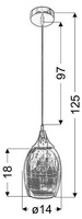Lampa wisząca Marina szklany klosz miedziany do salonu 1-punktowa E27