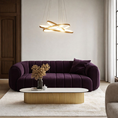 Lampa wisząca Lune złota LED 60W okrągła 50 cm nowoczesna